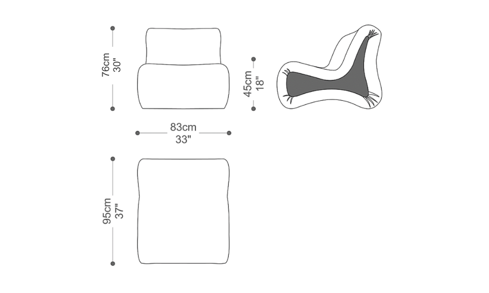 Image of the main dimensions of the product
